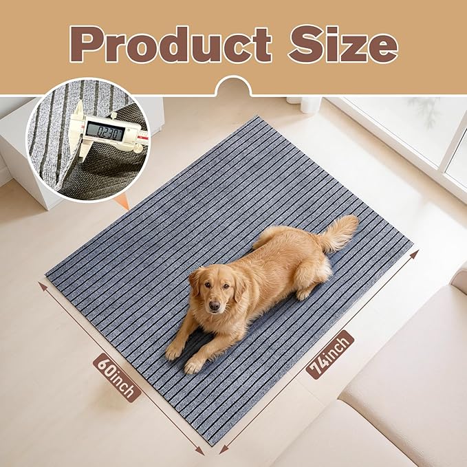 60 * 74 * 0.23inch Dog Crate Floor Protector Mat Waterproof Dog Playpen Mat Non Slip Kennel Mats Reusable Puppy Pad Liner for Whelping Training Pet Mats for Cage, Crate,Floor Protection