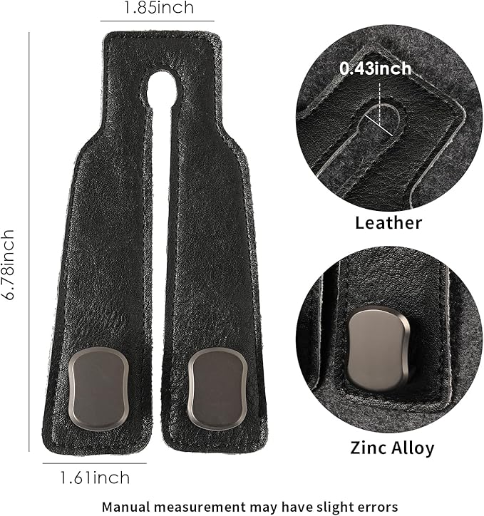 KINIVA 4 Pack Car Seat Hooks for Headrest, PU Leather Purse Hook Holder - Double Hook Design for Bags, Phones, Groceries, Car Back Seat Storage Accessories (06-Black 4 Pcs)