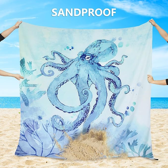 AISPARKY Beach Blanket Waterproof Sandproof Extra Large Beach Mat 79" X 83"/120"x108" for 2-8 Adults Quick Drying Durable Outdoor Picnic Mat for Travel, Camping, Hiking