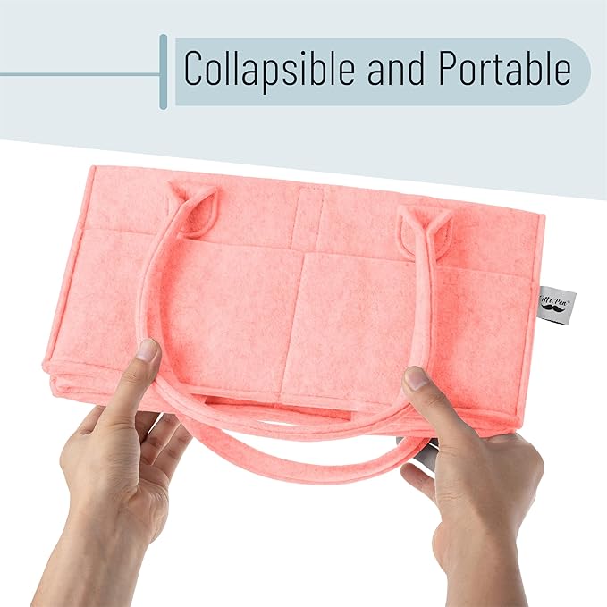 Mr. Pen- Baby Diaper Caddy Organizer, 2 Pack, Pink, Nursery Storage Bin and Car Organizer for Diapers and Baby Wipes