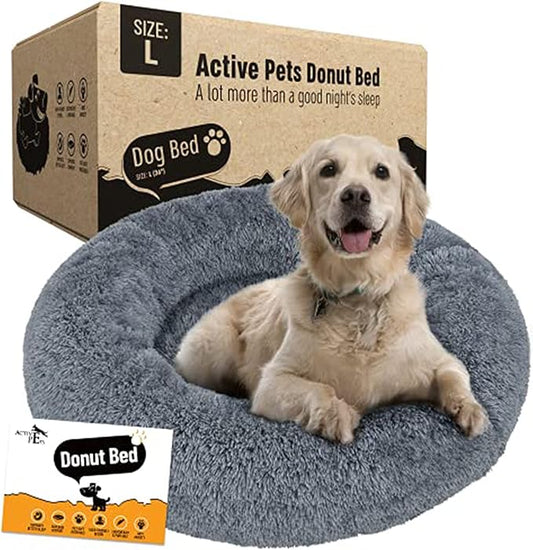 Active Pets X-Lg Dark Grey Dog Bed Up to 100lbs, Calming Orthopedic Pet Bedding for Anxiety Relief, Joint Support & Comfort, Washable Dog Furniture