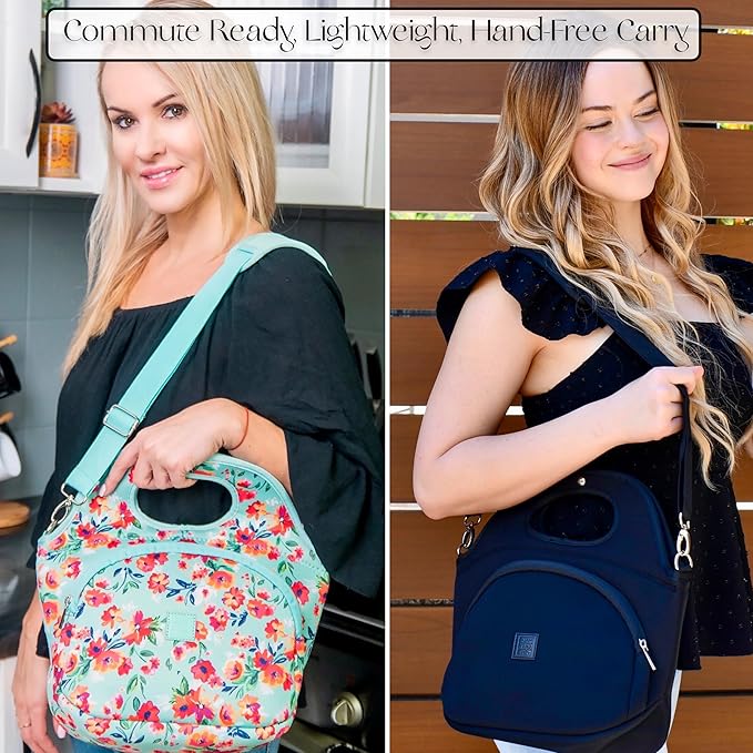 Made Easy Kit Large Insulated Lunch Tote Bag – Stylish Neoprene Carrier Foil Lining, Front Zipper Pocket & Shoulder Strap – Machine Washable, Lightweight, Travel Ready (Tie Dye)