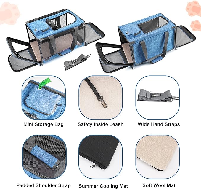 GAPZER Pet Carrier for Large and Medium Cats, Soft-Sided Pet Carrier for Big Medium Cats and Puppy, Dog Carriers Cat Carriers Pet Privacy Protection Travel Carriers