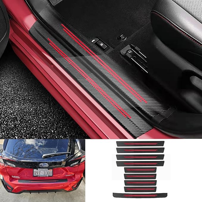 Door sill Protector, Door sill Scratch Protection (Suitable for Most car Models) Anti-Scratch Protection Strips（9PC red）