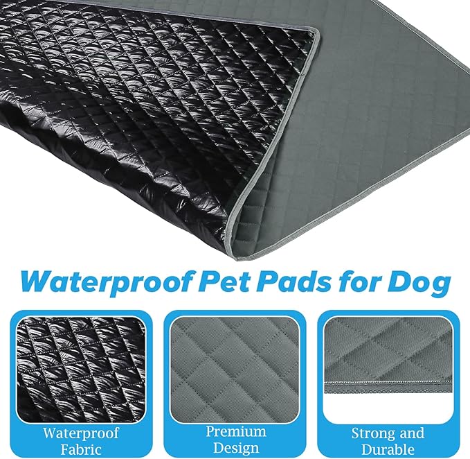 Washable Pee Pads for Dogs 48"x48" Reusable Puppy Pad Pet Training Pads, Waterproof Mat Non-Slip, Dog Pee Pad Whelping Pads Dog Mat-Playpen,Crate,Sofo,Car,Potty,Bed