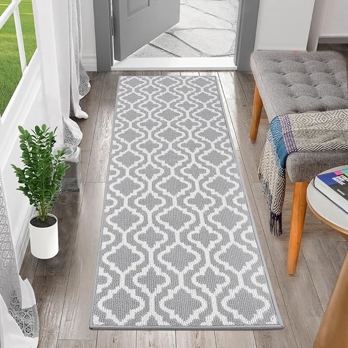 HEBE Washable Runner Rug 20"x59" Indoor Door Mat Runners,Non Slip Dirt Trapping Rug Runner Floor Mats Carpet Runners for Entryway Hallway Kitchen Garage Laundry Room