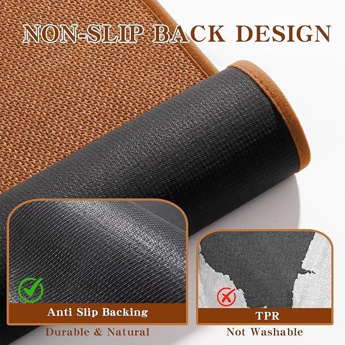chakme Bathroom Rugs Mat 32x17, Ultra Thin Non Slip Bath Mat Quick Dry Absorbent Bath Mat for Bathroom Floor, (Orange, 32"x17")