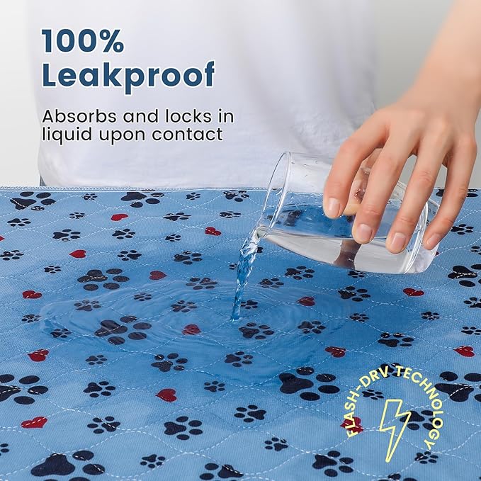Washable Pee Pads for Dogs,2 Pack Extra Large 34"x36" Super Absorbent Reusable Puppy Pads,Non-Slip 100% Waterproof Dog Pee Pads,Pet Training Pads for Couch, Crate,Potty Training,Floor