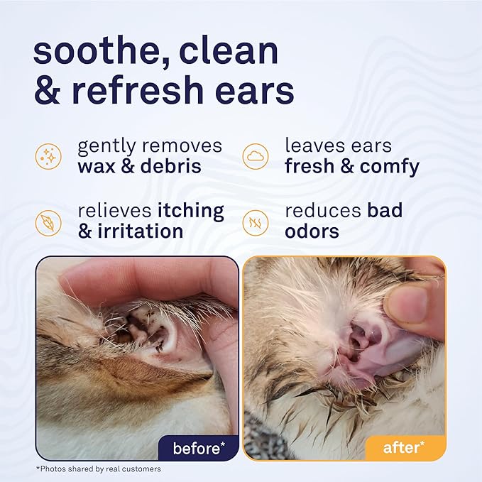 Petpost | Cat Ear Cleaner - Best Ear Remedy for Cats - Natural Coconut Oil Treatment Drops - Alcohol & Medicine Free - 8 oz.