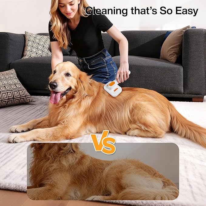 Dog Brush for Shedding & Cat Brush for Indoor Cats: 3-in-1 Cool Mist & Spray Groomer for Detangling, Deshedding & Bath - Anti-Static, Self-Cleaning for Long/Short Haired Pets