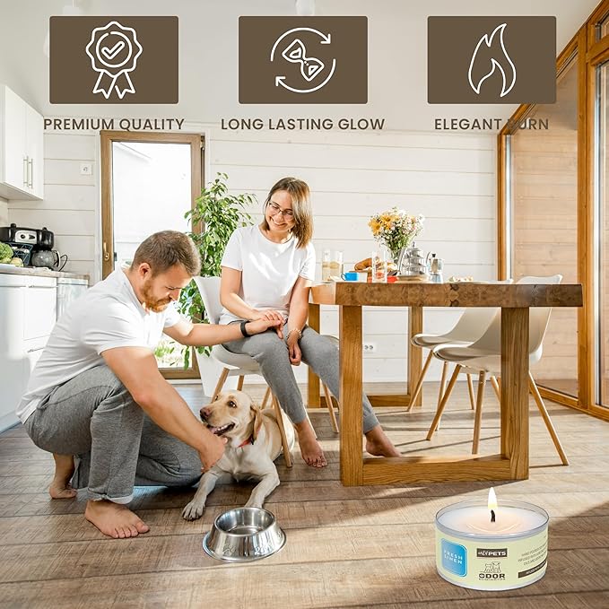 Art & Pets Pet Odor Candles Odor Eliminator Dogs and Cats Long-Lasting 72-Hour, Burn Natural Soy Wax with Refreshing Scent, Scented Candle to Remove Pet Smells (Lemon Grass)