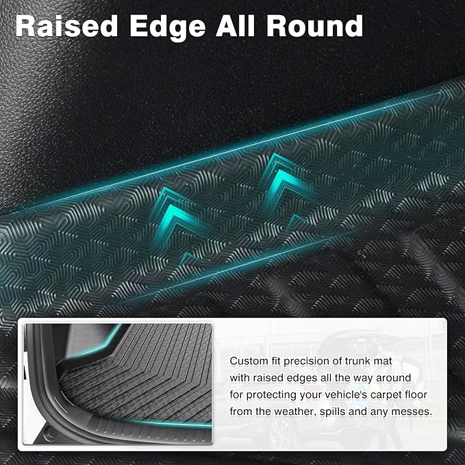 Mixsuper Custom Fit Cargo Liner for 2021-2025 2026 Kia Seltos, Fit Seltos SX/SX Turbo, Only Fits Models with Subwoofer in Cargo Area, All Weather Rear Trunk Liner Mat Black