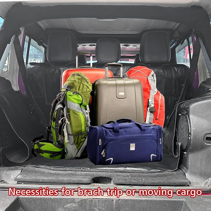 SUNPIE Trunk Cargo Mat Liner for Dog Compatible with Jeep Wrangler JK/JL Unlimited 4 Doors 2007-2026, Waterproof and Nonslip Pet Bed Liner Protector Washable Dog Seat Cover, Heavy Duty Oxford