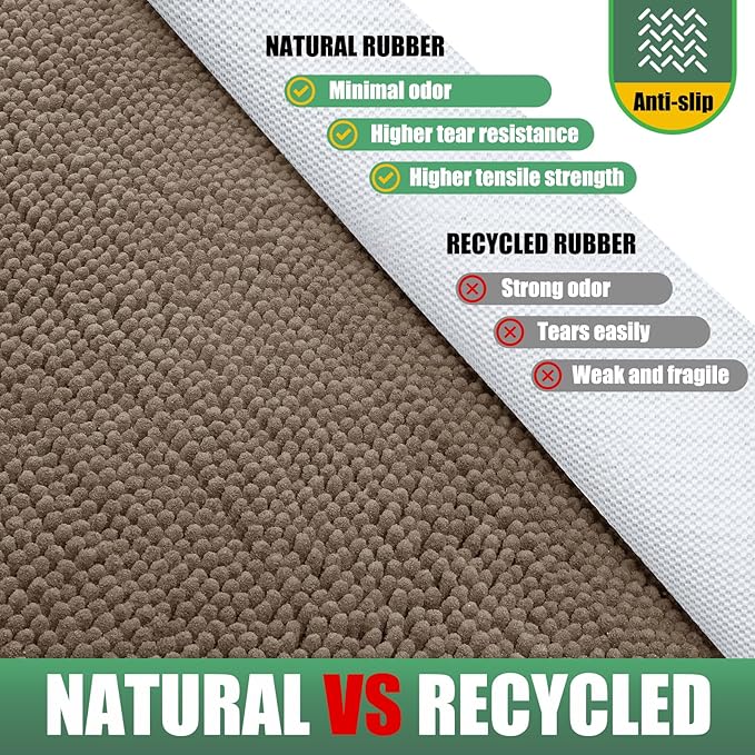IM HOME Chenille Absorbent Outdoor Doormat 48" x 30", Washable Muddy Door Mats for Dog Non Slip Indoor Doormat Dog Mat for Muddy Paw Front Inside Doormats for Entryway Beige