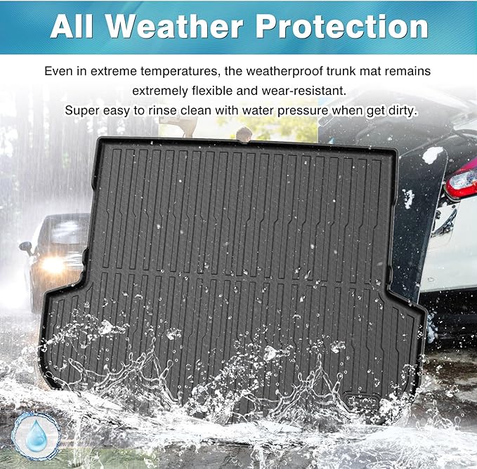 Mixsuper Cargo Liner for 2021-2023 Hyundai Santa Fe, Santa Fe Hybrid, Santa Fe Plug-in Hybrid, Only Fit 5 Passenger, All Weather Trunk Liner Rear Cargo Mat Black