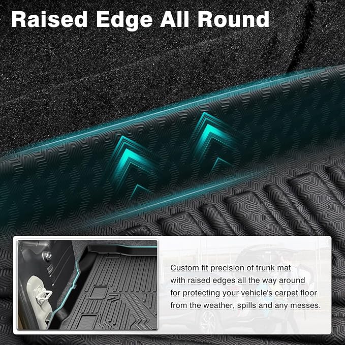 Mixsuper Cargo Liner for 2021-2025 Jeep Wrangler 4XE, All Weather Cargo Mat for Wrangler 4XE Rear Trunk Liner Black (Not for 2 Door or JL Unlimited Models)