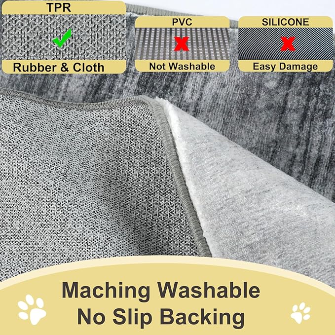 COMSLE Door Mat Soft Absorbent Indoor Front Entryway Rug Machine Washable Entrance Mats for Muddy Paws Non Slip Throw Rugs 20" x 32" Doormat for Inside Foyer Bedroom - Gray