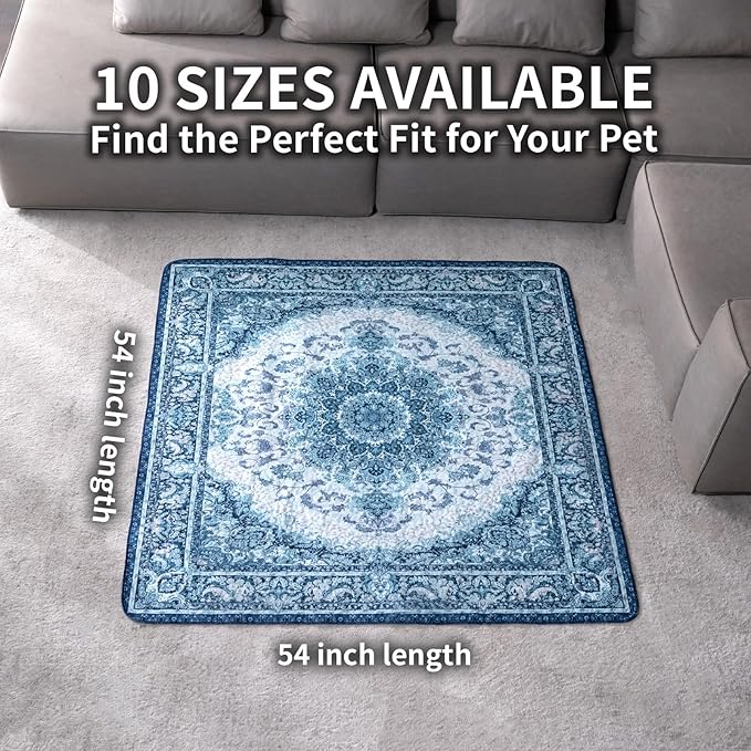 Dog Pee Pads Training Pads Upgrade Triple Thickness All-Purpose Super Absorbent & Leak-Proof, Quick Dry and Leak-Proof and Odor Control (Blue/Multi, 54" x54"x2PCS)