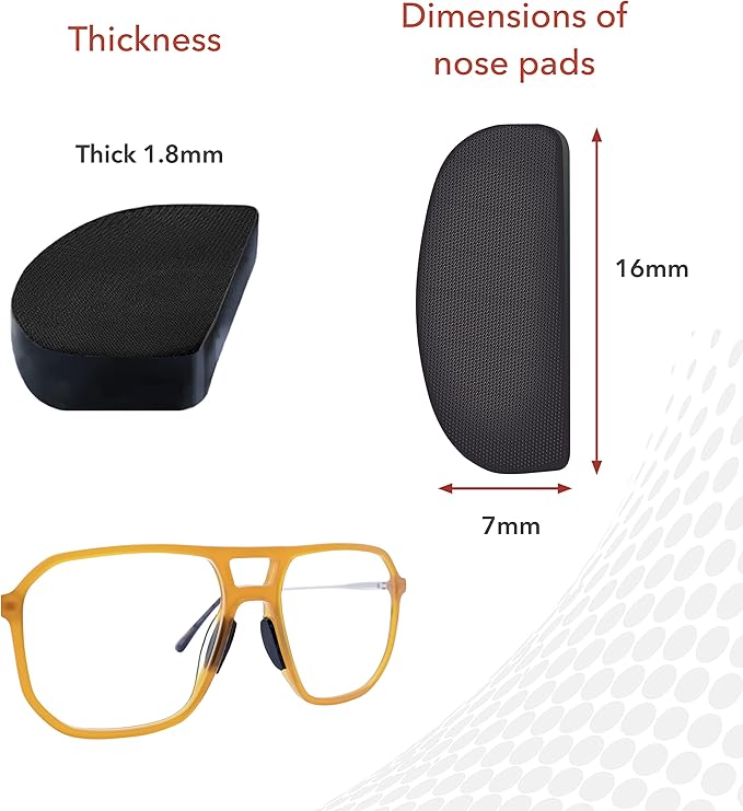 Setex Gecko Grip 1.8mm Thick Anti Slip Eyeglass Nose Pads, (Bulk Pack 15 Black Pair) USA Made, 2500 Innovative Microstructured Fibers per Nose Pad, 1.8mm x 7mm x 16mm