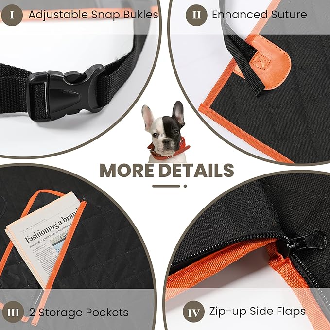 NESTROAD SUV Cargo Liner for Dogs, Waterproof Dog Cargo Cover for SUVs,Sedans,Vans,Nonslip Dog Seat Cover with Bumper Flap Protector,Universal Fit,Black,Large