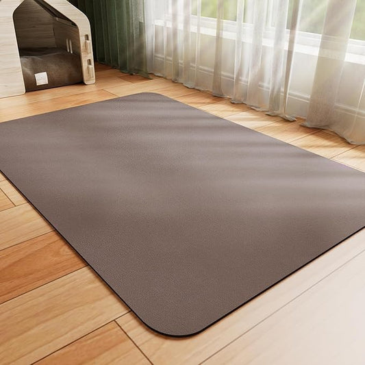 Dog Food Mat - Absorbent Cat Mat for Food and Water, No Stains Pet Feeding Bowl Mat, Easy to Clean Pet Placemats, Quick Dry Dog Water Dispenser Mat for Messy Drinkers | Brown 16"x 24"