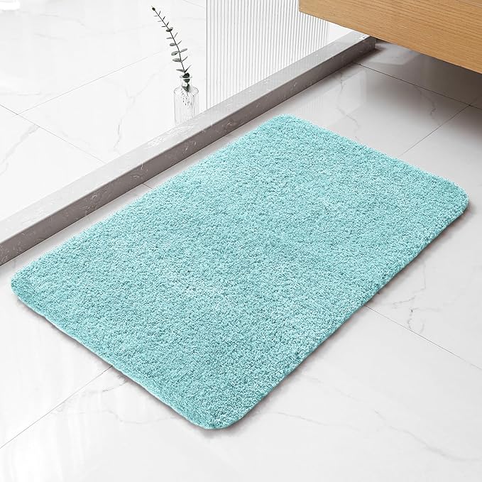 Aqua Haze Bathroom Rugs 20"x32" - Soft Plush Bath Mat, Non Slip Absorbent Microfiber Bathroom Rug, Machine Washable Floor Mat - Perfect for Vanity, Sink or Bathtub Area