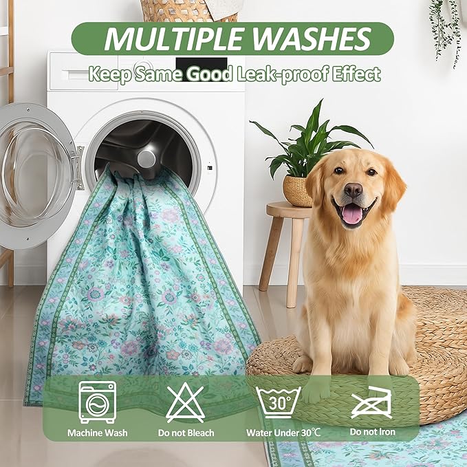 Washable Reusable Pee Pads for Dogs, 2 Pack Large 36"x48" Super Absorbent & Leak-Proof Non-Slip Pet Rugs, Stylish Washable Whelping Pads, Dog Crate Pad