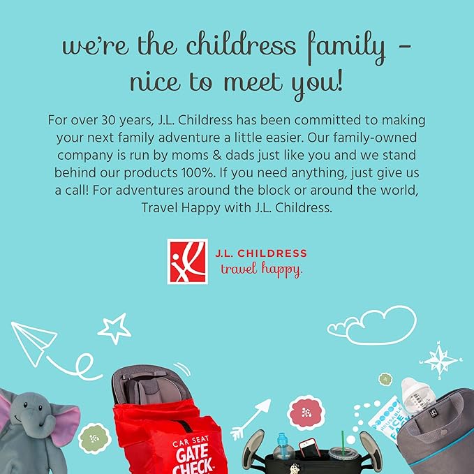 J.L. Childress Cups 'N Cargo Universal Stroller Caddy Organizer - Essential Travel Accessories for Baby Stroller, Includes Cup Holders & Mesh Storage Bag, Fits UPPAbaby, Doona, Nuna, & More - Black