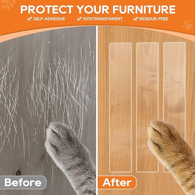 Door Protector from Dog Scratching, Window Sill Protector, Clear Sided Shield Protection Barrier Anti Cat, Dog Scratching, Slobbering, and Clawing Furniture, Glass, Car Door, Couch 4in x 10'