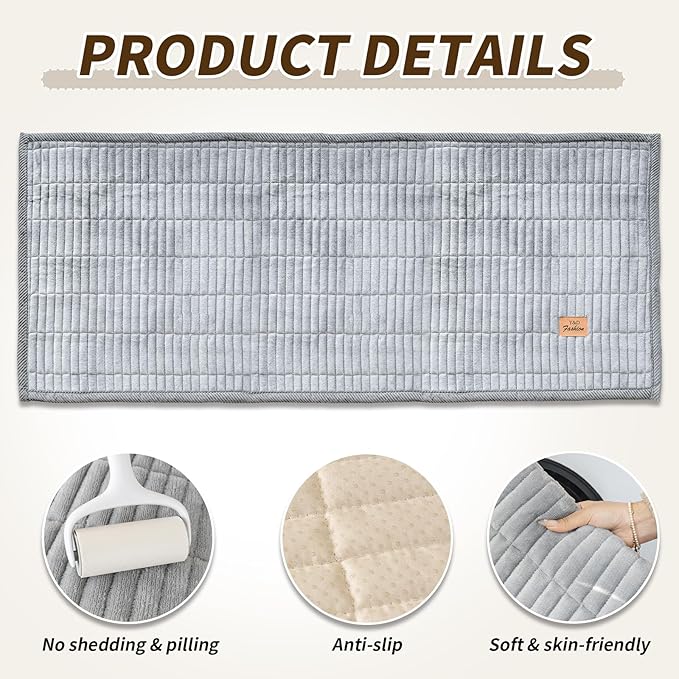 PJLZJFBY Couch Covers for Dogs, Velvet Dog Couch Cover, Pet Couchs Covers for 3-4 Seater, Couchs Protector for Dogs, Sofa Cover for Pets Washable(1PC, Light Grey, 27.5"×94.5", 3-4 Seater)