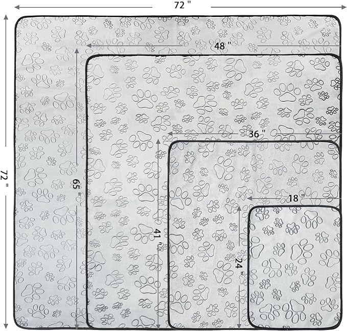 Qeils Reusable Puppy Pads, Washable Pee Pads for Dogs, Waterproof Non Slip Wee Wee pad, Absorbent and Leakproof Training Mats for Potty, Crate, Playpen, Bed, Sofa, 65"x 48"