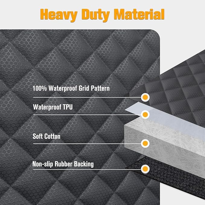 Dog Cargo Liner for SUVs - Waterproof Large Non-Slip Pet Trunk Mat with Bumper Flap Protector, Universal Fit for SUVs, Sedans, Vans