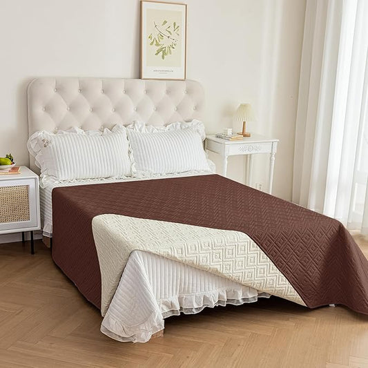 2026 Waterproof Bed Sofa Blanket (68"x82") Comfy Couch Sofa Mat for Dog Pets with Anti-Slip Back, Universal Incontinence Lightweight Liner Pad for Furniture Car Picnic etc Durable Washable, Coffee