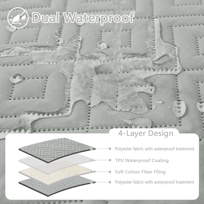 hyha Waterproof Dog Blanket, Soft Dog Bed Cover Pet Blankets, Waterproof Sofa Couch Cover for Dogs Washable, Reversible Pet Couch Covers for Sofa Furniture (30x53 Inch, Grey/Grey)