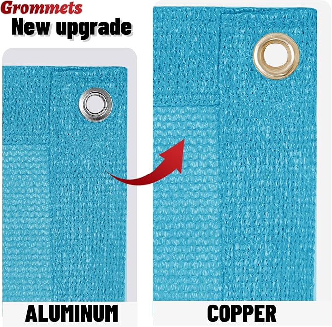 SUNNY GUARD Shade Cloth Custom Size 4x12 FT Sun Shade Screen Fabric Shade Cover Tarp with Grommets for Pergola Backyard Garden, Turquoise(We Customized)