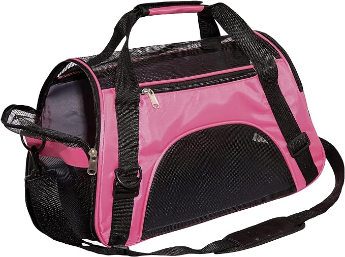 MuchL Pet Carrier Soft-Sided Carriers for Cat Carriers Dog Carrier for Small Medium Cats Dogs Puppies Pet Carrier Airline Approved Cat Dog Pet Travel Carrier (Medium,Pink)