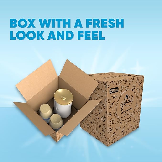 Glade Automatic Spray Refill and Holder Kit, Air Freshener for Home and Bathroom, Clean Linen, 6.2 Oz, 2 Count