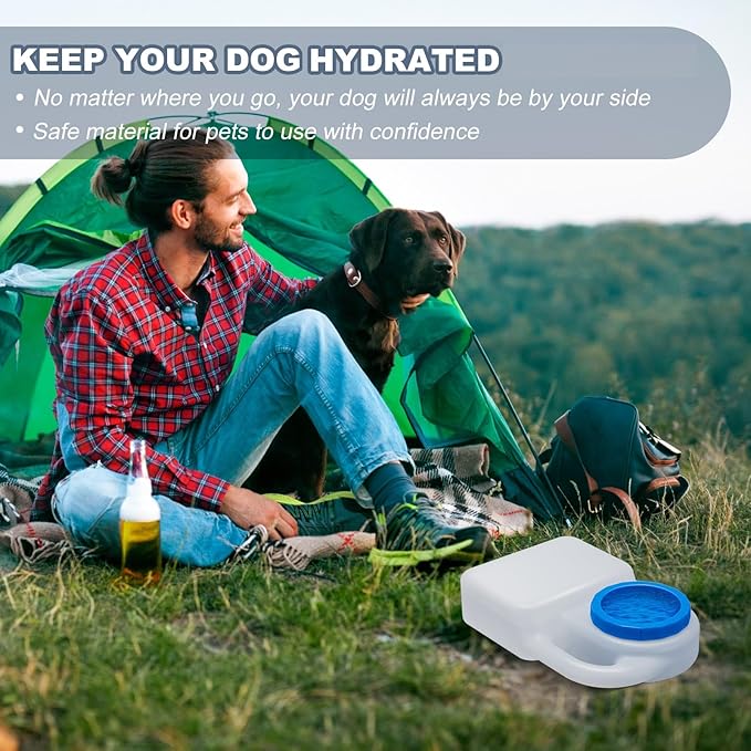 Ziliny 2 Pcs 3 Quart No Spill Portable Dog Travel Water Bowl Pet Water Bowl for Pet Dispenser for Small Large Dogs Cats Camping Hiking Trips Car RV Boat Road Mess-Free Design