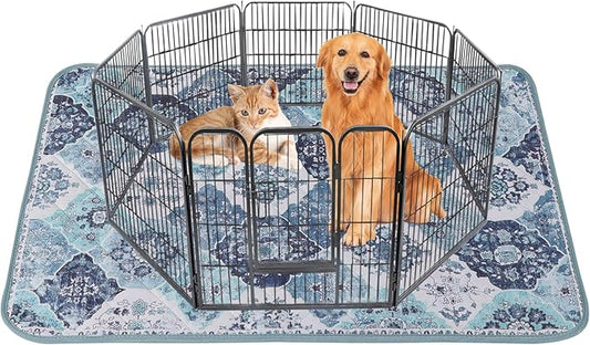 IEUUMLER Washable Pee Pads for Dogs, 1 Pack Reusable Pee Pads for Dogs Non-Slip Grip, Super Absorbent Waterproof Puppy Pads for Potty Training, Playpen, Crate, Whelping Box EU011 (Blue,63" x 63")