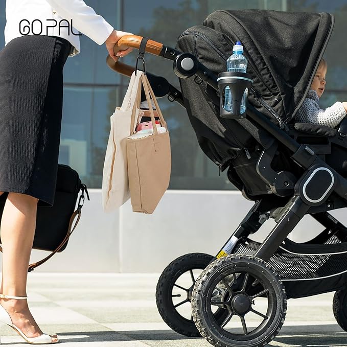 6 Pack Stroller Hooks for Bags, Baby Stroller Clips and Hooks Each Hold 33 lbs, Adjustable Stroller Carabiner Clip for UPPAbaby, DOONA, Baby Jogger, Britax, ChiccoC