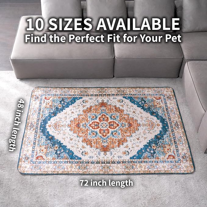 Dog Pee Pads Training Pads Upgrade Triple Thickness All-Purpose Super Absorbent & Leak-Proof, Quick Dry and Leak-Proof and Odor Control (Brick/Blue, 48" x72"x2PCS)