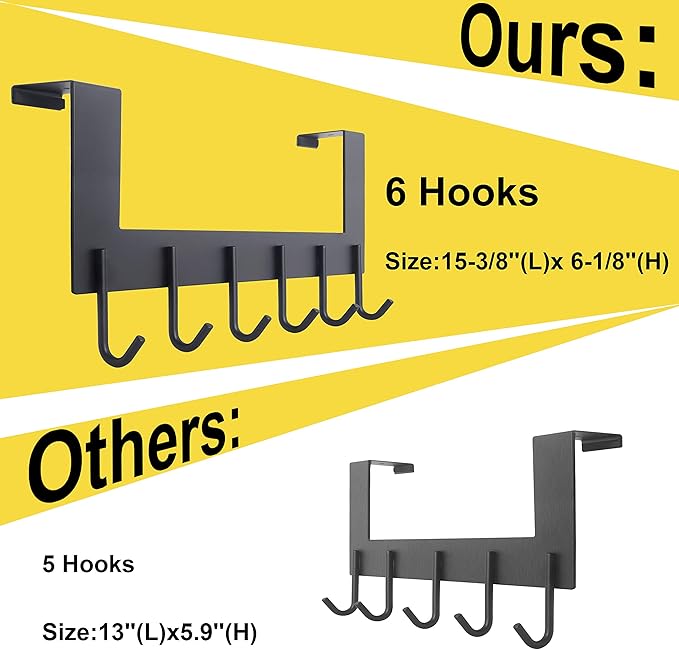 WEBI Over The Door Hooks for Hanging,Door Hanger,Over Door Towel Rack,Door Coat Rack for Towels,Hats,Back of Bathroom,Bronze,2 Packs