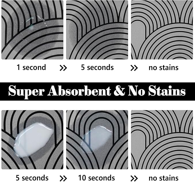 Dog Food Mats for Floors Absorbent, Pet Cat Food Mat - Quick Dry Dog Bowl Mats for Food and Water, Eco-Friendly Boho Pet Supplies