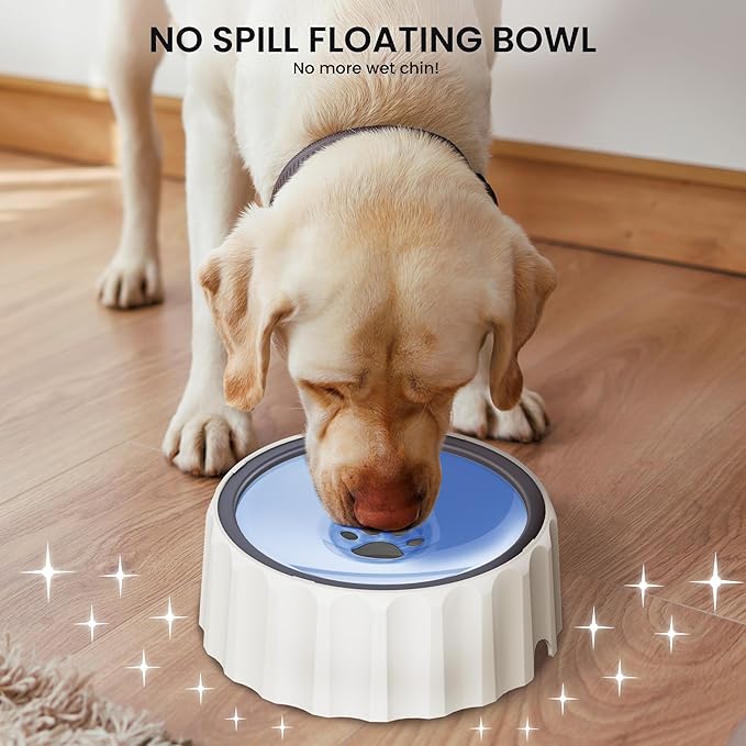 FORWH Dog Small Animals Water Bowl No Spill 70oz/2L Large Capacity Dispenser Non Slip No Splash Small Animals Bowl Pet Slow Feeder No Drip Dog Water Bowl on Vehicle for Dogs and Cats - Blue