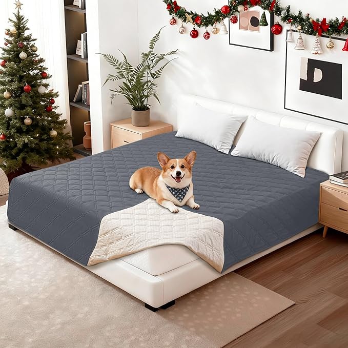 CYCMACO Waterproof Couch Covers for Pets, Waterproof Dog Bed Cover, Anti-Slip Soft Dog Blankets, Couch Cover for Dogs Washable, Pet Blanket for Puppy Large Dogs Cat (82x120 Inch, Dark Grey)