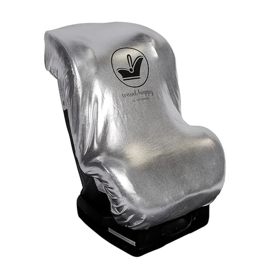 J.L. Childress Cooling Car Seat Heat Shield & Sun Shade Cover - Heat Protector & Cooler for Baby Car Seat, Reflective Summer Protection, Travel Accessories, Blocks UV Rays - Silver