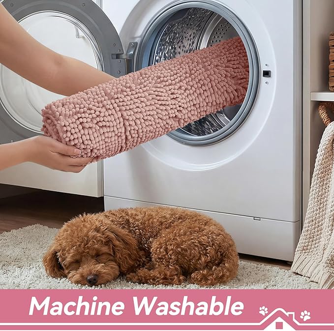 Bcoimo Super Absorbent Dog Door Mat, 30"*20" Anti Slip Mat for Muddy Paws, Pet Rugs for Dirty Paws Washable That Absorbs Moisture and Dirt, for Dog Cage and Pet Resting Carpet