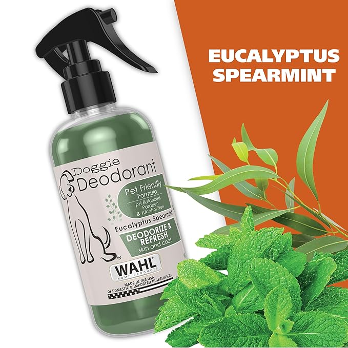 Wahl USA Deodorizing & Refreshing Pet Deodorant for Dogs - Eucalyptus & Spearmint Scent to Refresh the Skin and Coat - Model 820011A
