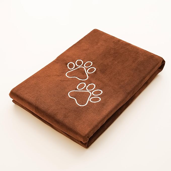 Unconditional Love | Premium Pet Drying Towel | Ultra Absorbent and Soft Microfiber Towel for Dogs and Cats (Brown) XL