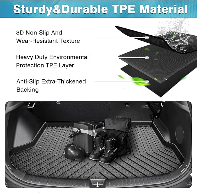 Mixsuper Custom Fit Cargo Liner for 2021-2025 2026 Kia Seltos, Fit Seltos SX/SX Turbo, Only Fits Models with Subwoofer in Cargo Area, All Weather Rear Trunk Liner Mat Black